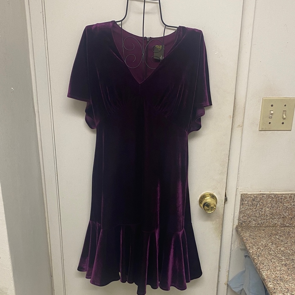 Taylor Velvet Midi Dress in Deep Purple